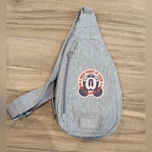 Vera Bradley Lighten Up Essential Compact Sling Heather Gray MICKEY MOUSE PATCH